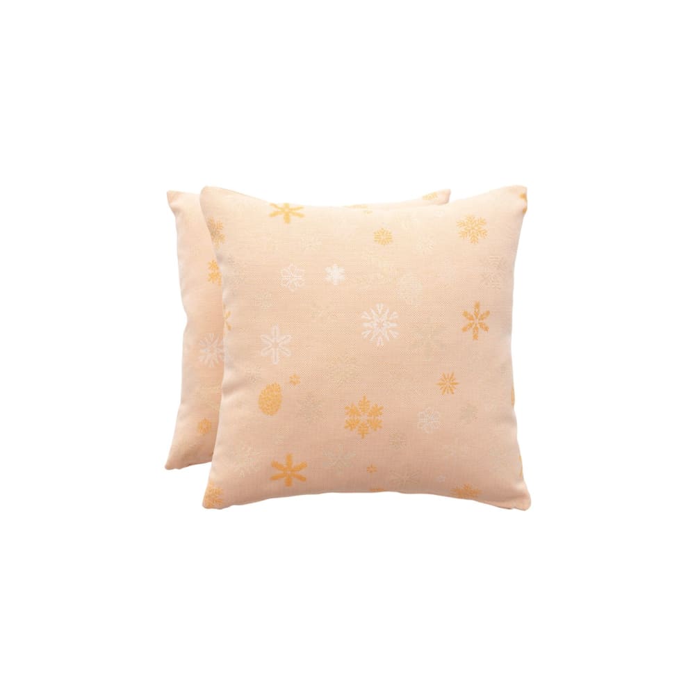 Lot de 2 housses de coussin de Noël en coton orange et or 45x45cm