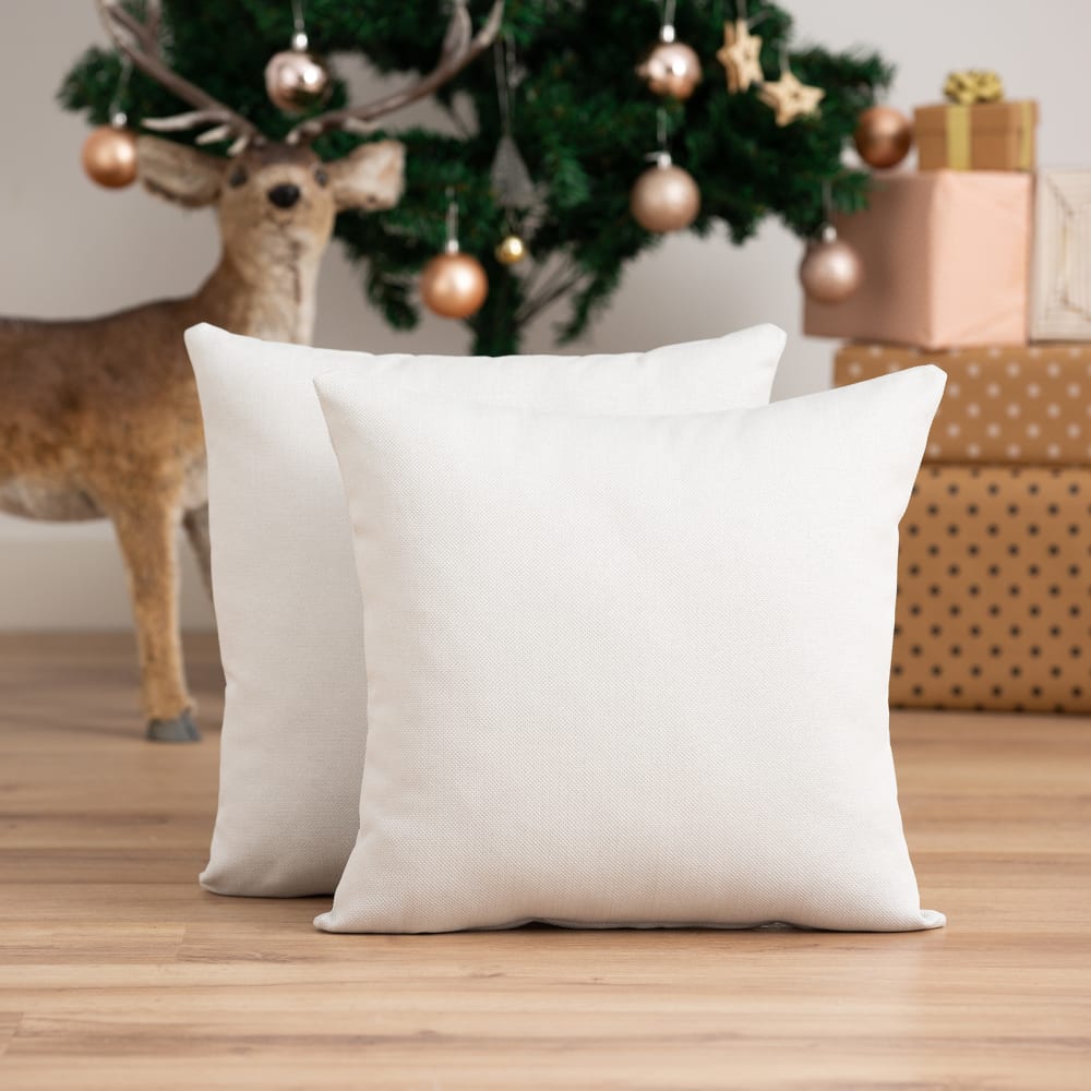 Lot de 2 housses de coussin de Noël en coton soul grey argent 45x45cm — vue 3