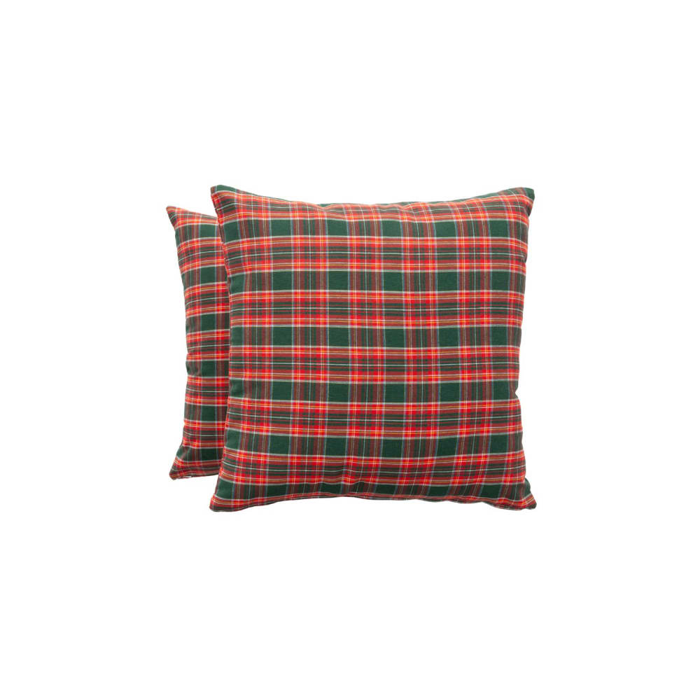 Lote 2 fundas cojín navidad jacquard algodón verde 45x45 cm