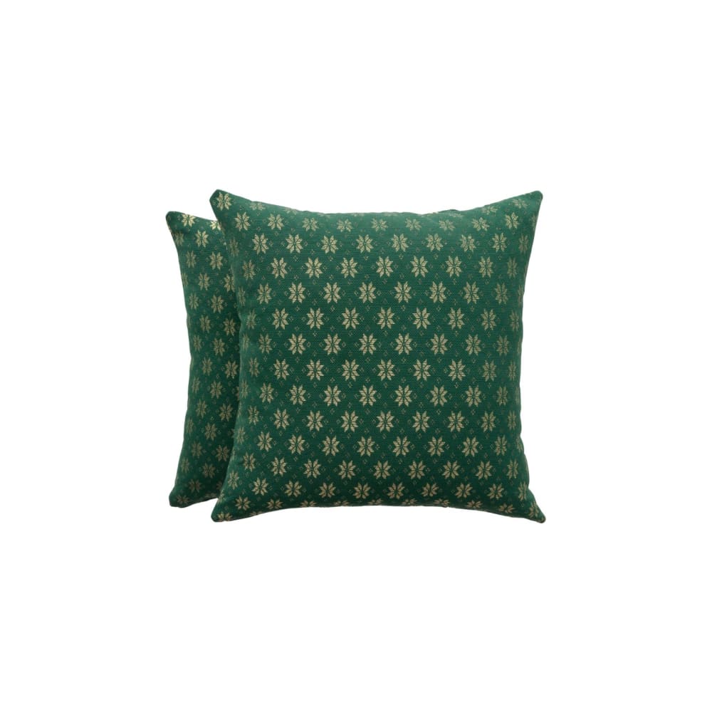 Lote 2 fundas cojín navidad jacquard algodón verde 45x45 cm