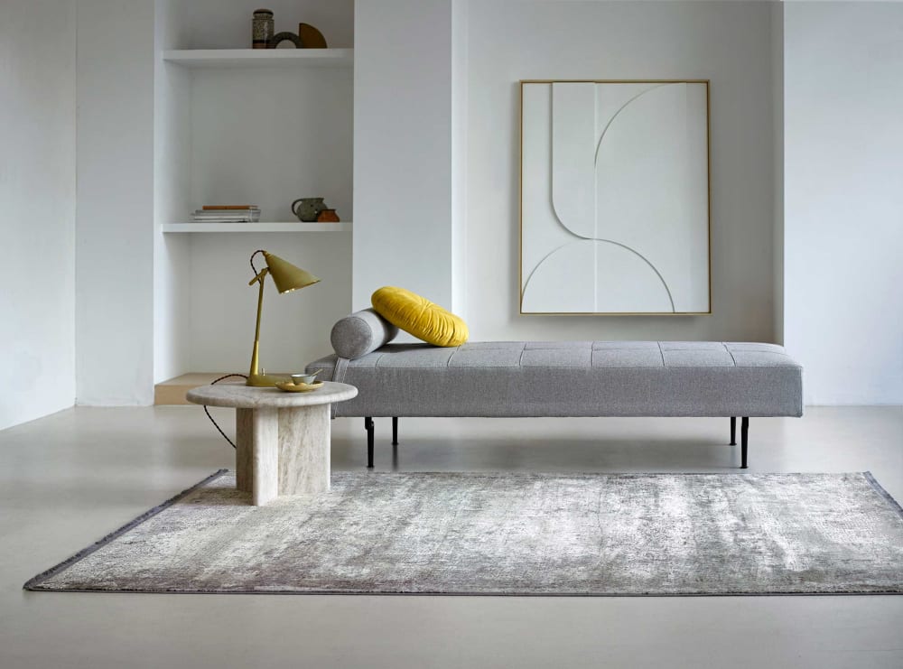 Tapis tissé fin Vintage beige gris pour salon, chambre 225x160