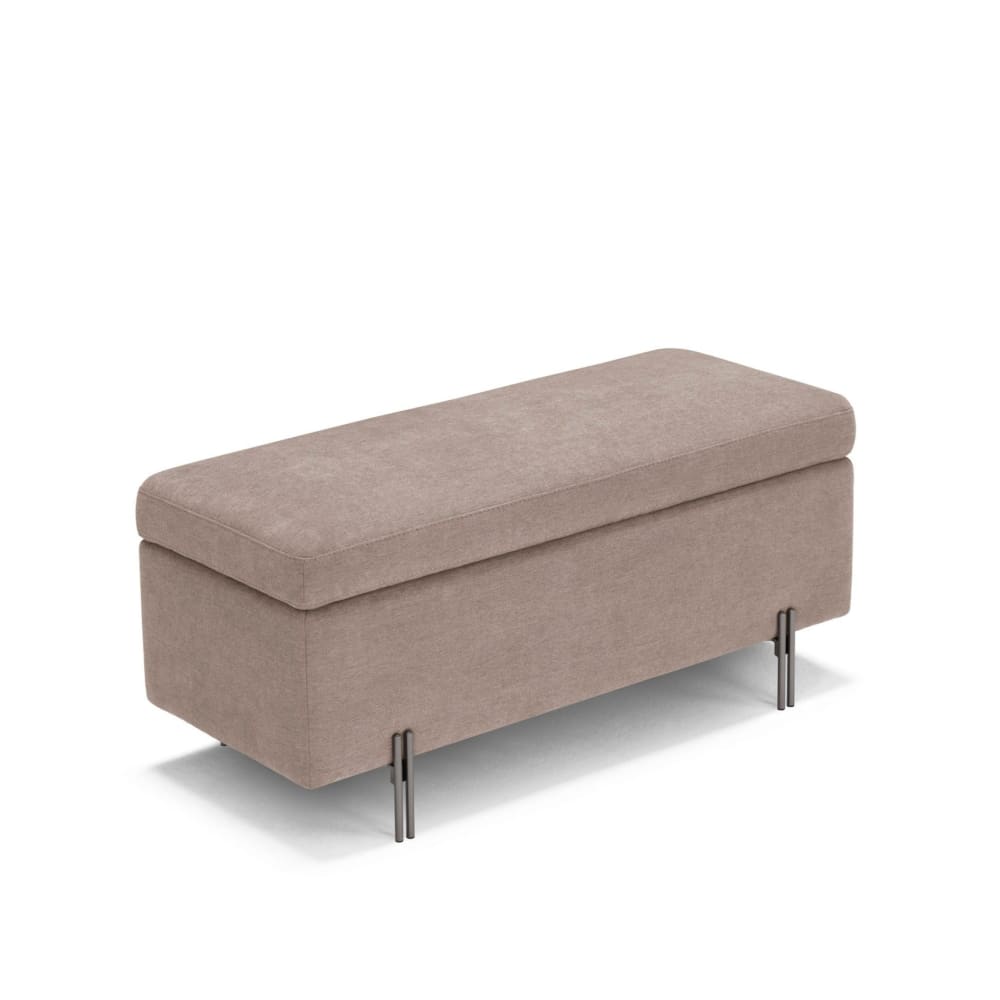 Banc conteneur fabriqué en Italie en tissu chenille camel 110x45 cm - Maisons du Monde