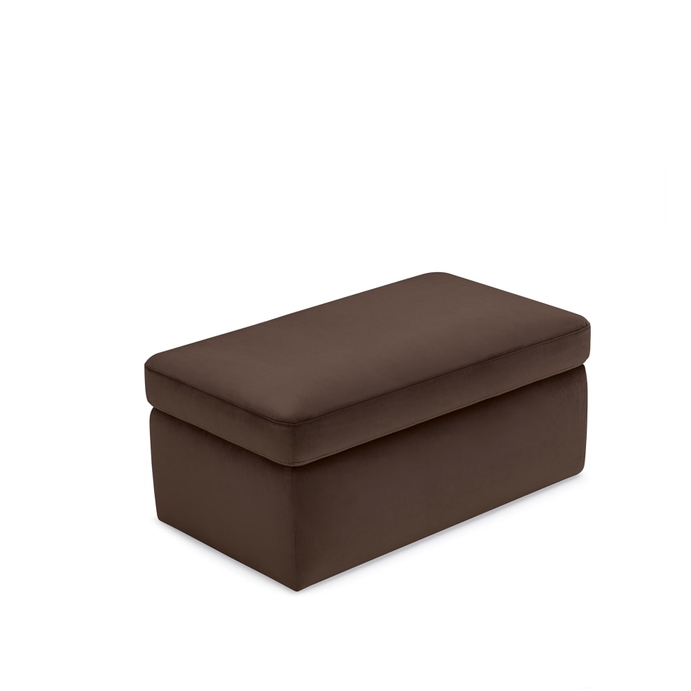 Pouf+de+rangement+fabrique+en+Italie+en+velours+marron+85x45+cm