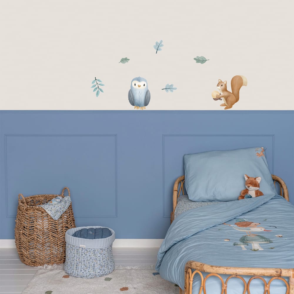 Little Dutch Stickers muraux amis de la forêt 3x30x21cm style vintage Multicolore Papier - 30x1x21cm