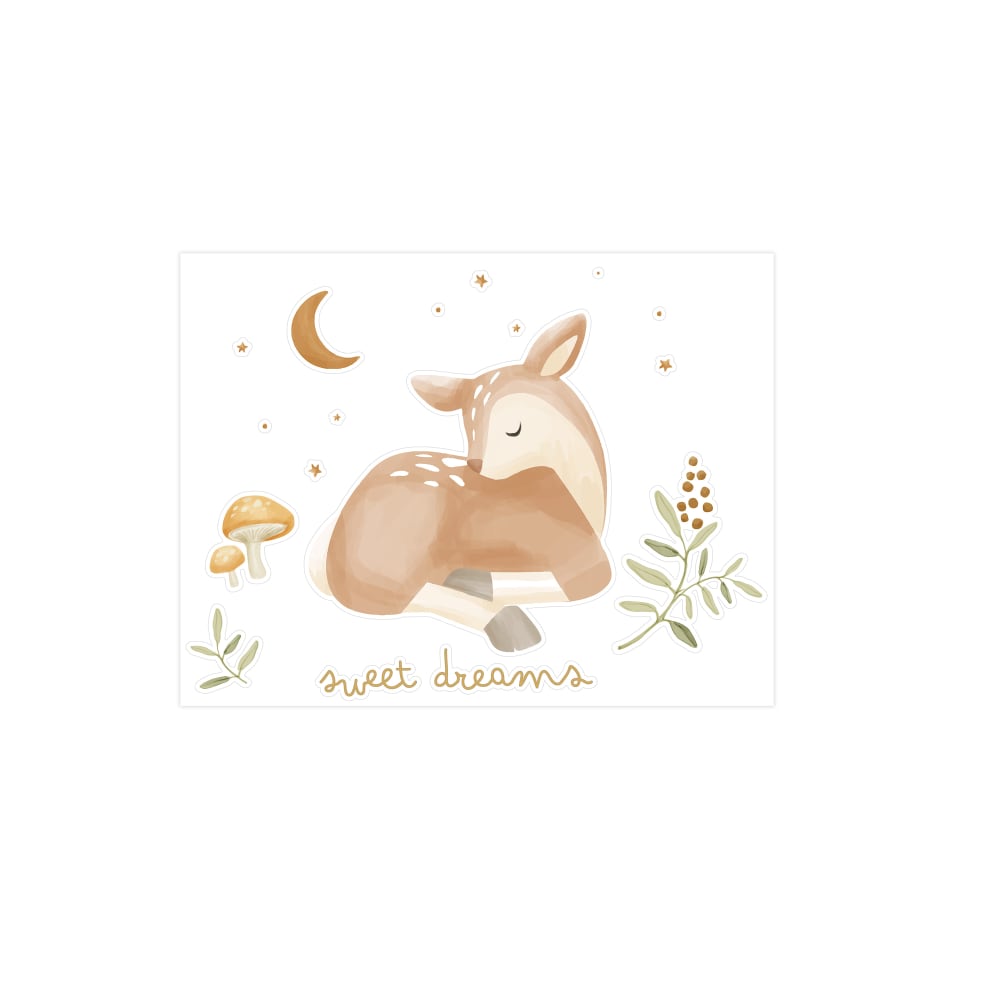 Stickers muraux petit faon endormi 30,5,x40cm - Maisons du Monde