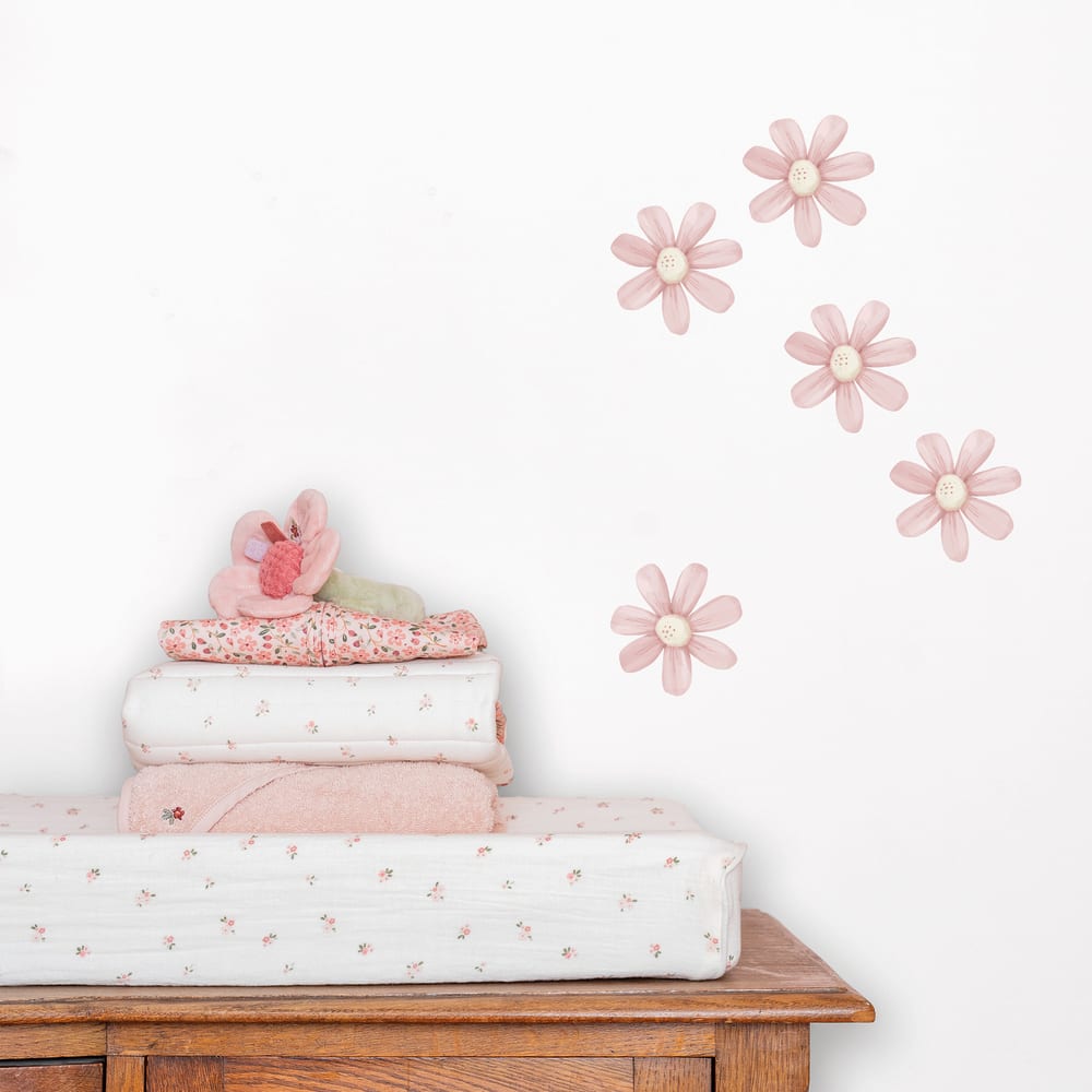 Little Dutch Stickers muraux jardin fleuri 3x21x30cm style vintage Rose Papier - 30x1x21cm