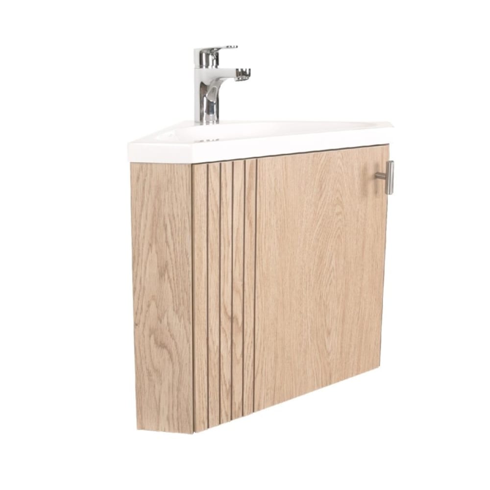 Meuble lave-mains d'angle décor chêne - Maisons du Monde