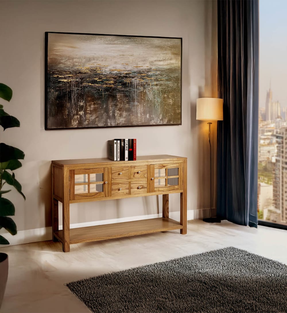 Konsole aus Holz, L 128 cm, beige - Maisons Du Monde