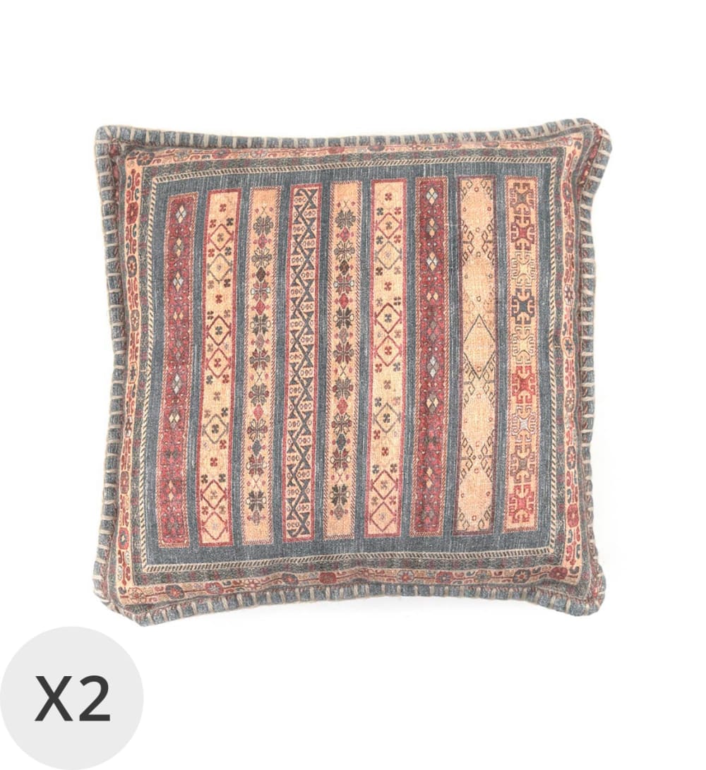 MOYCOR 2er Set Kissen 45 x 45 cm, mehrfarbig - Baumwolle