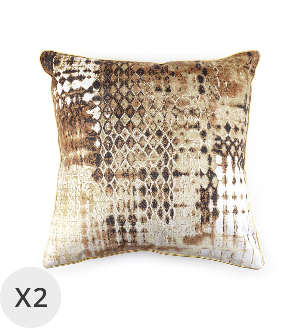 MOYCOR 2er Set Kissen Rauten 45 x 45 cm, mehrfarbig - Pes - Polyester