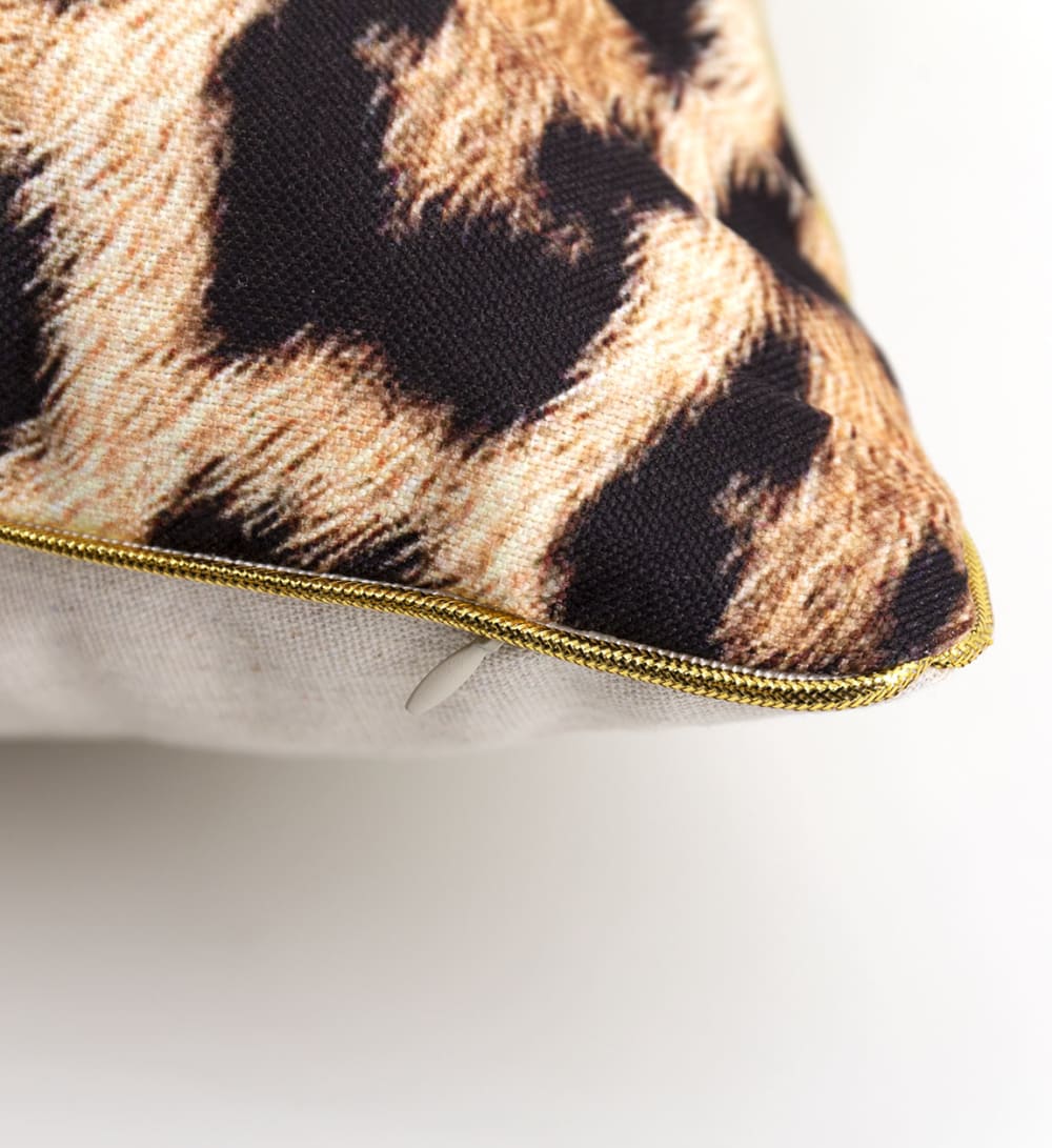 2er Set Kissen Leopardenmuster, 45 x 45 cm, mehrfarbig - Maisons