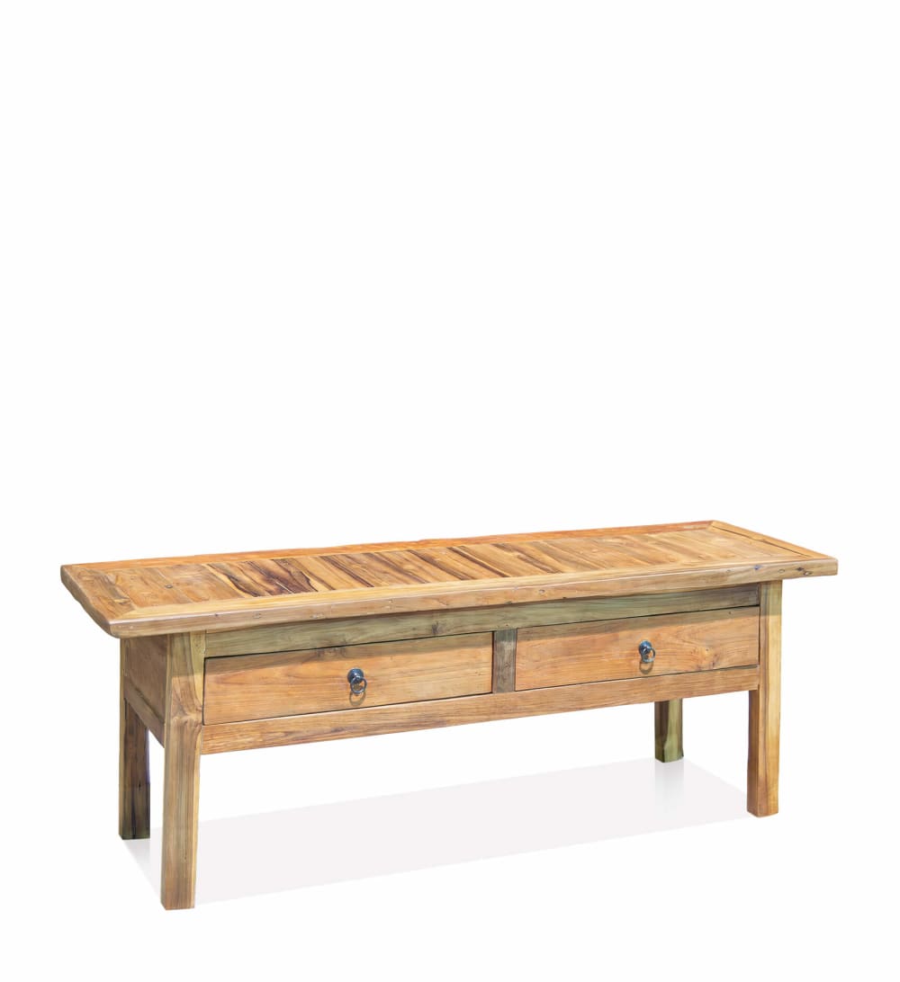Table basse en teck beige, L 130 cm