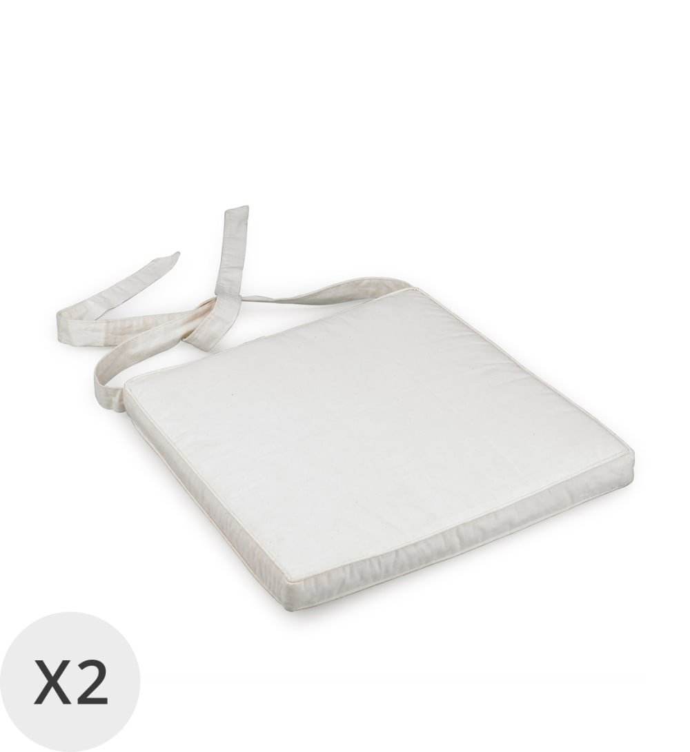 Set de 2 coussins blancs 45x42 cm