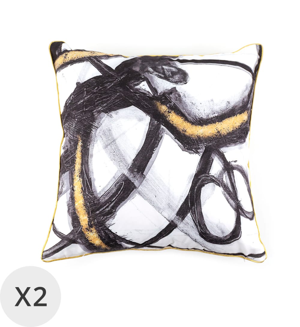 Set de 2 coussins abstrait 45 x 45 cm
