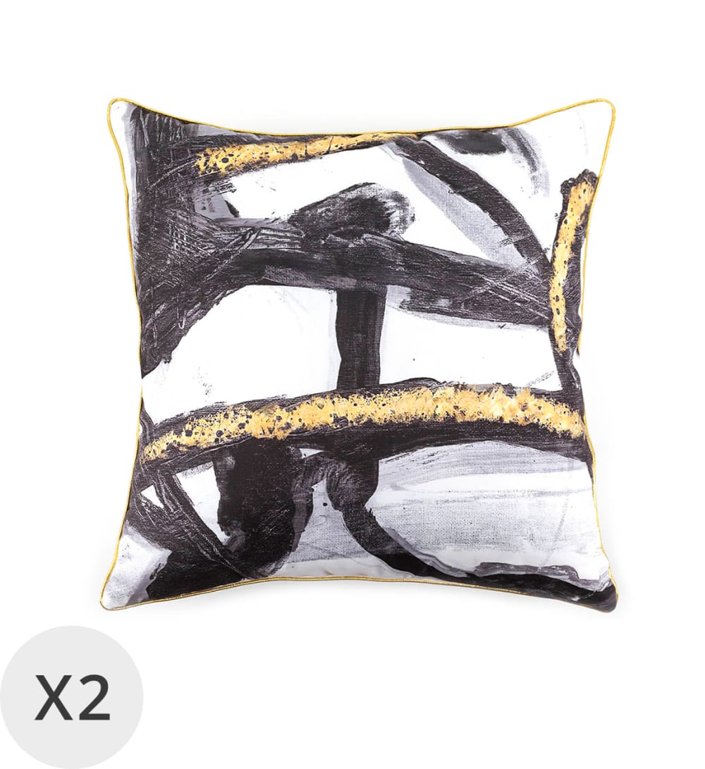 MOYCOR 2er Set Kissen abstrakt 45 x 45 cm, mehrfarbig - Pes - Polyester