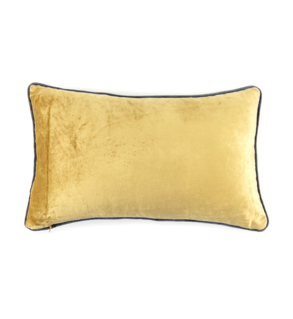 2er Set Kissen aus Samt langgezogen 30 x 50 cm, golden - Maisons