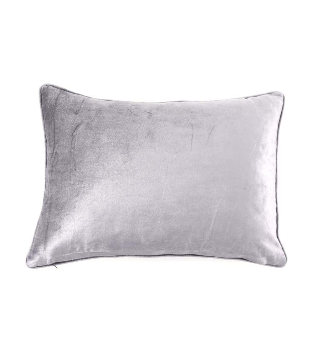 Set de 2 coussins en velours argenté allongé 30 x 50 cm - Maisons du Monde