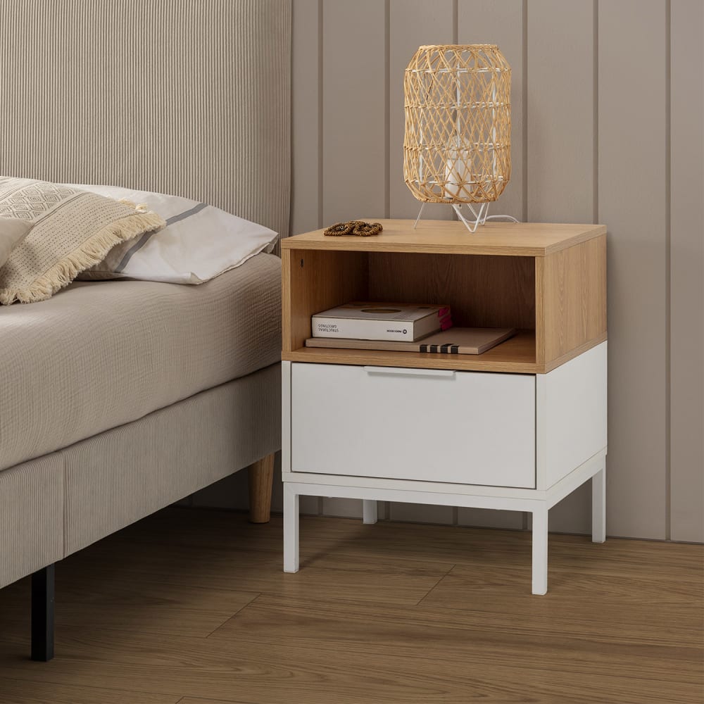 Nachttisch 1 schublade Weiß - Maisons Du Monde