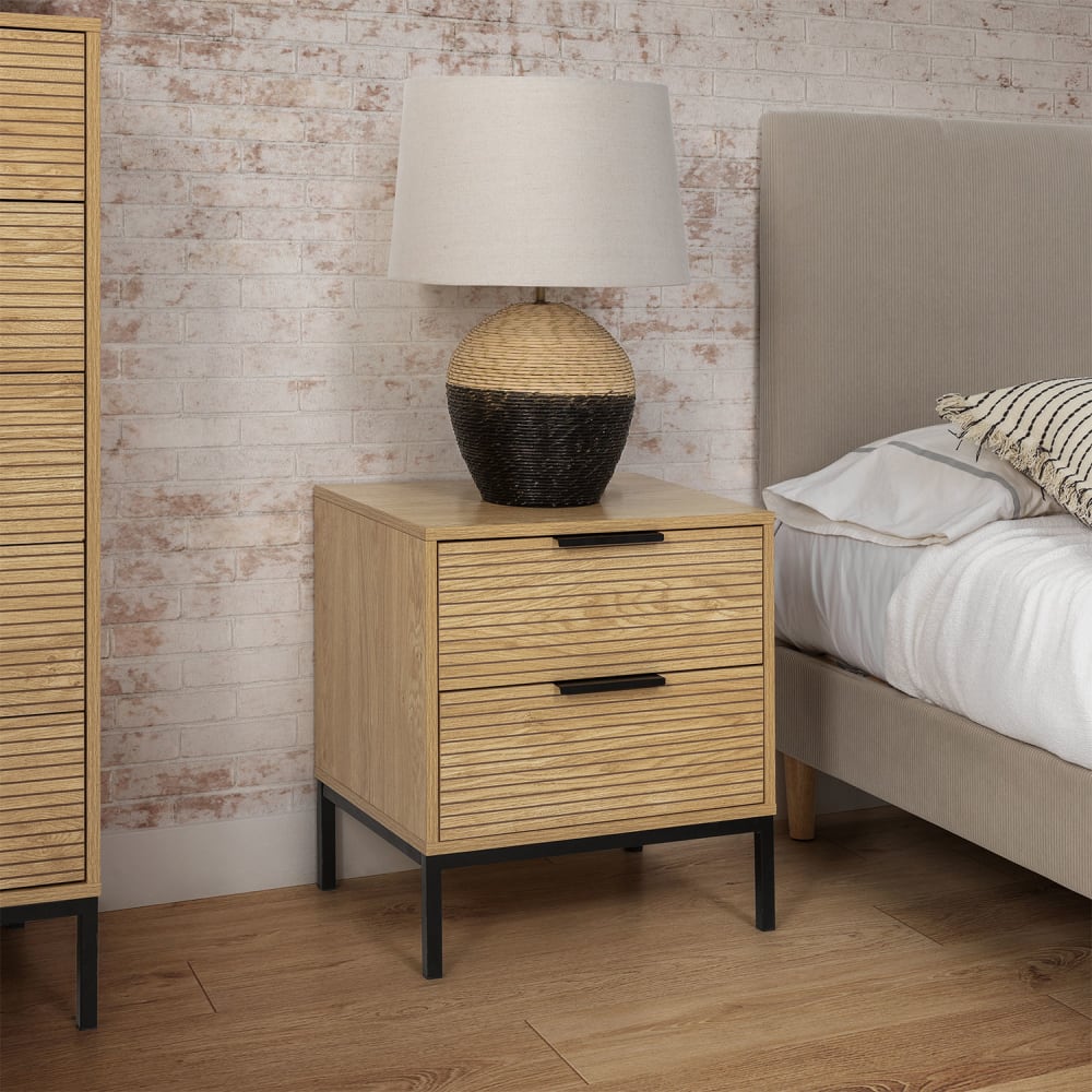 Table de chevet 2 tiroirs couleur Bois