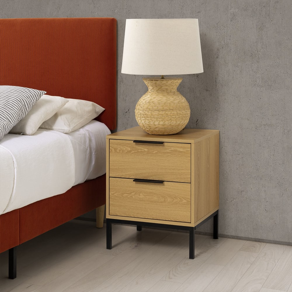 Nachttisch 2 schubladen Eichenfarbe - Maisons Du Monde