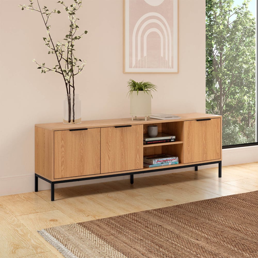 Meuble TV 3 portes couleur Chêne