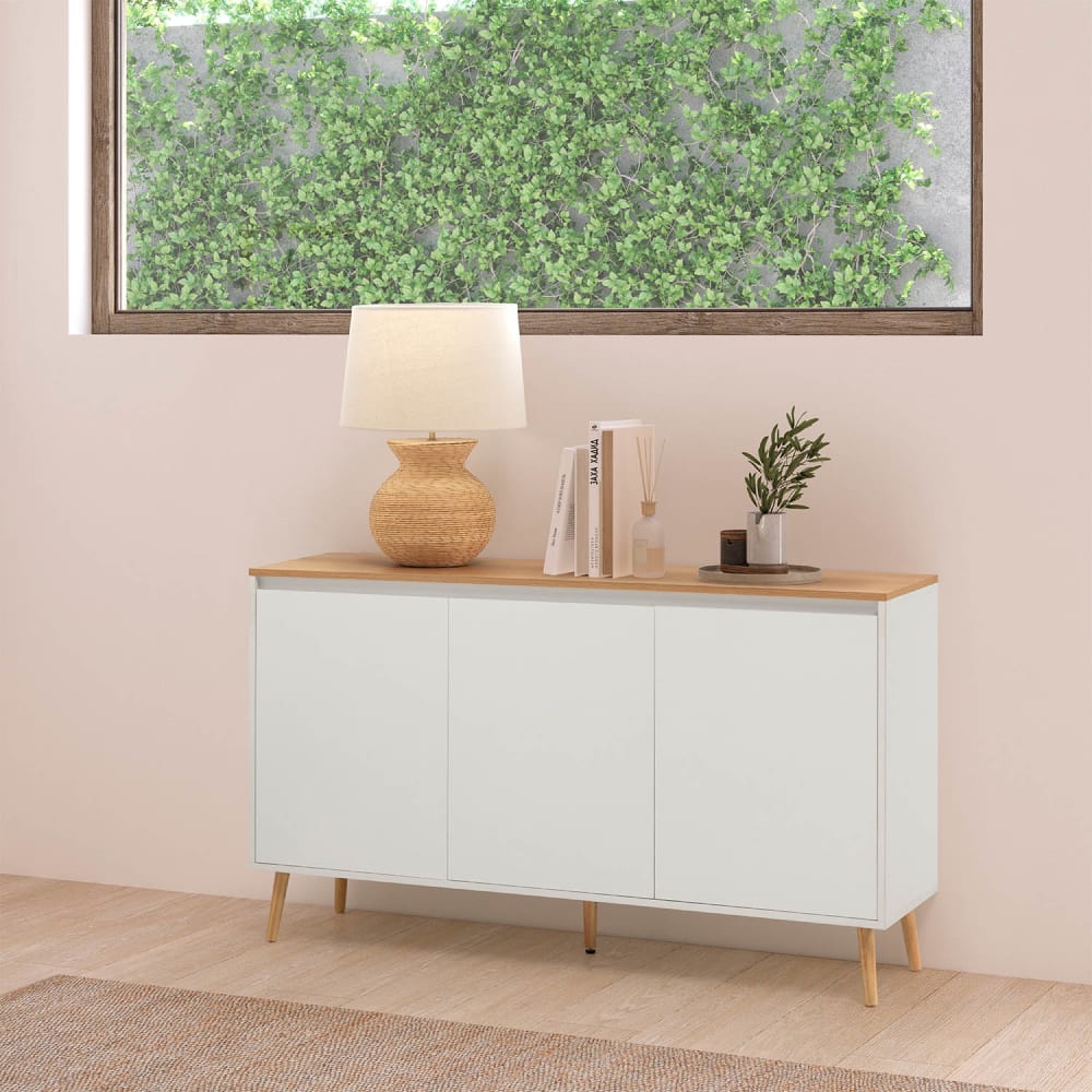 Buffet 3 portes couleur Blanc - Maisons du Monde