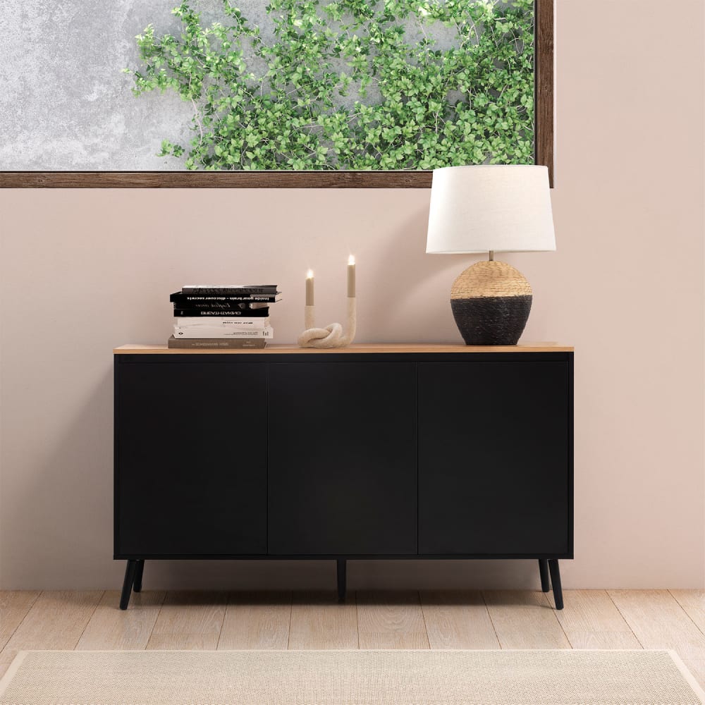 Sideboard 3 türen schwarze Farbe - Maisons Du Monde