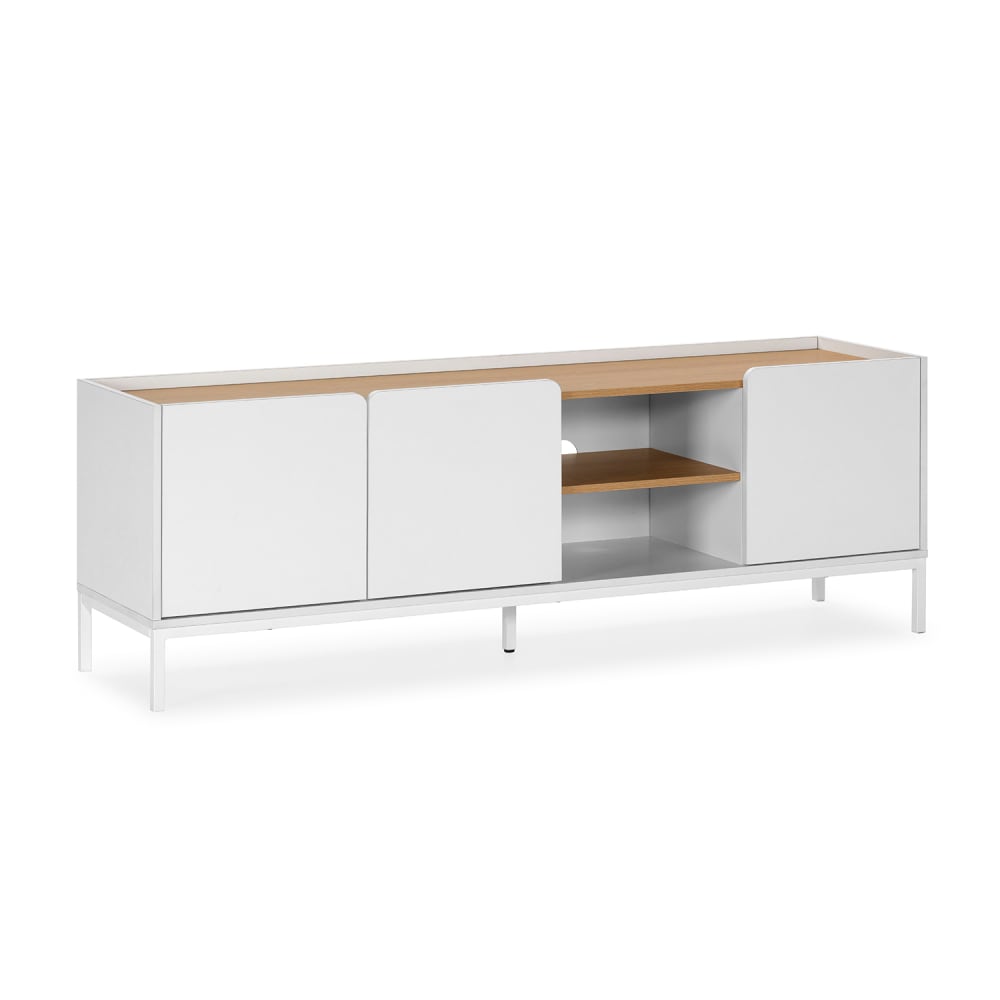 Meuble tv 3 portes couleur blanc - Maisons du Monde