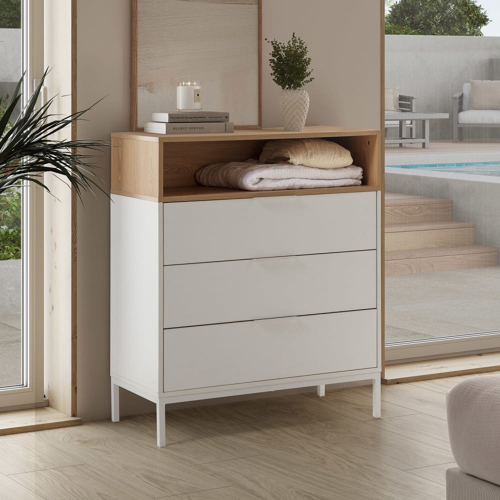Kommode 3 schubladen Weiß - Maisons Du Monde