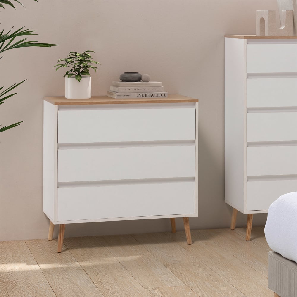 Commode 3 tiroirs couleur Blanc - Maisons du Monde