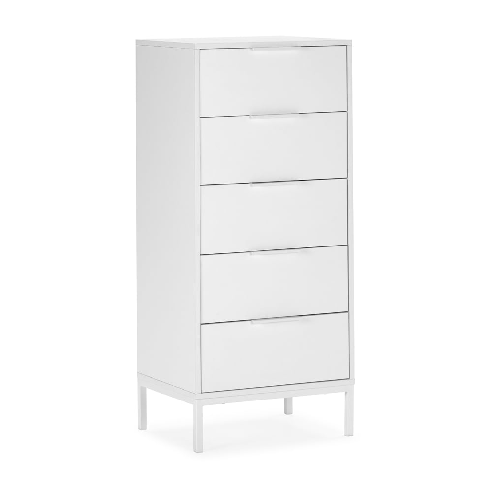 HOMN Hohe kommode 5 schubladen Weiß style modern Weiß Spanplatte
