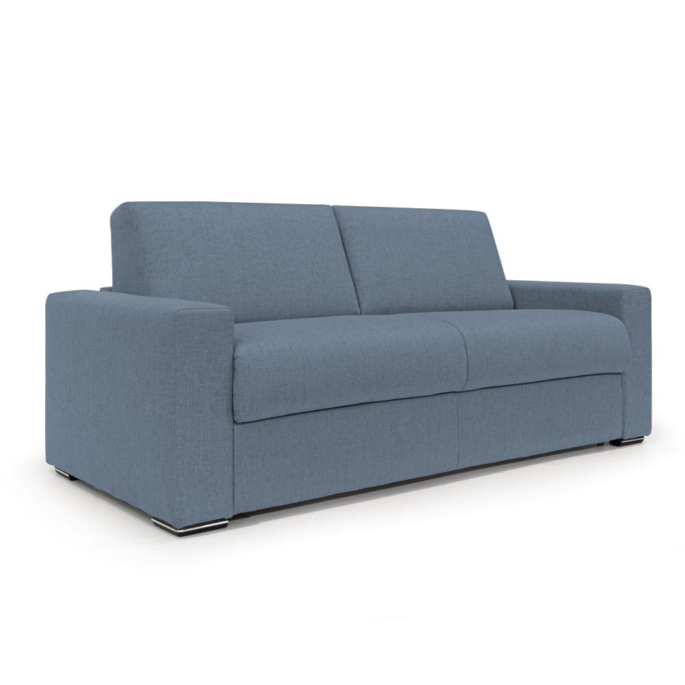 Canapé convertible matelas H20 220 cm bleu