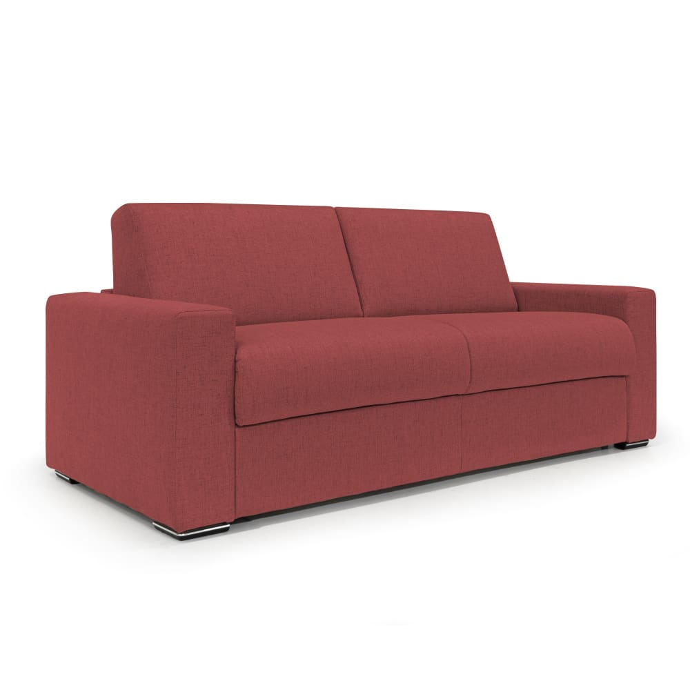 Canapé convertible matelas H20 220 cm rouge