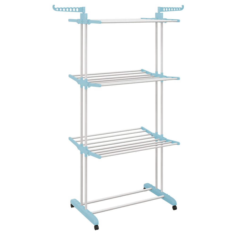 Giantex Wäscheständer Metall 127 x 63 x 171 cm, Blau Blau Metall