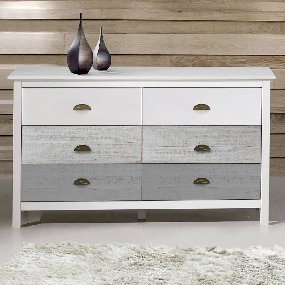 Commode 6 tiroirs bois aspect vieilli - Maisons du Monde