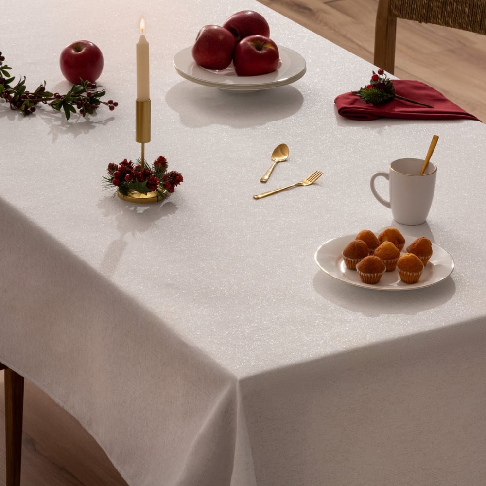 Mantel navidad jacquard plata 155x155 cm