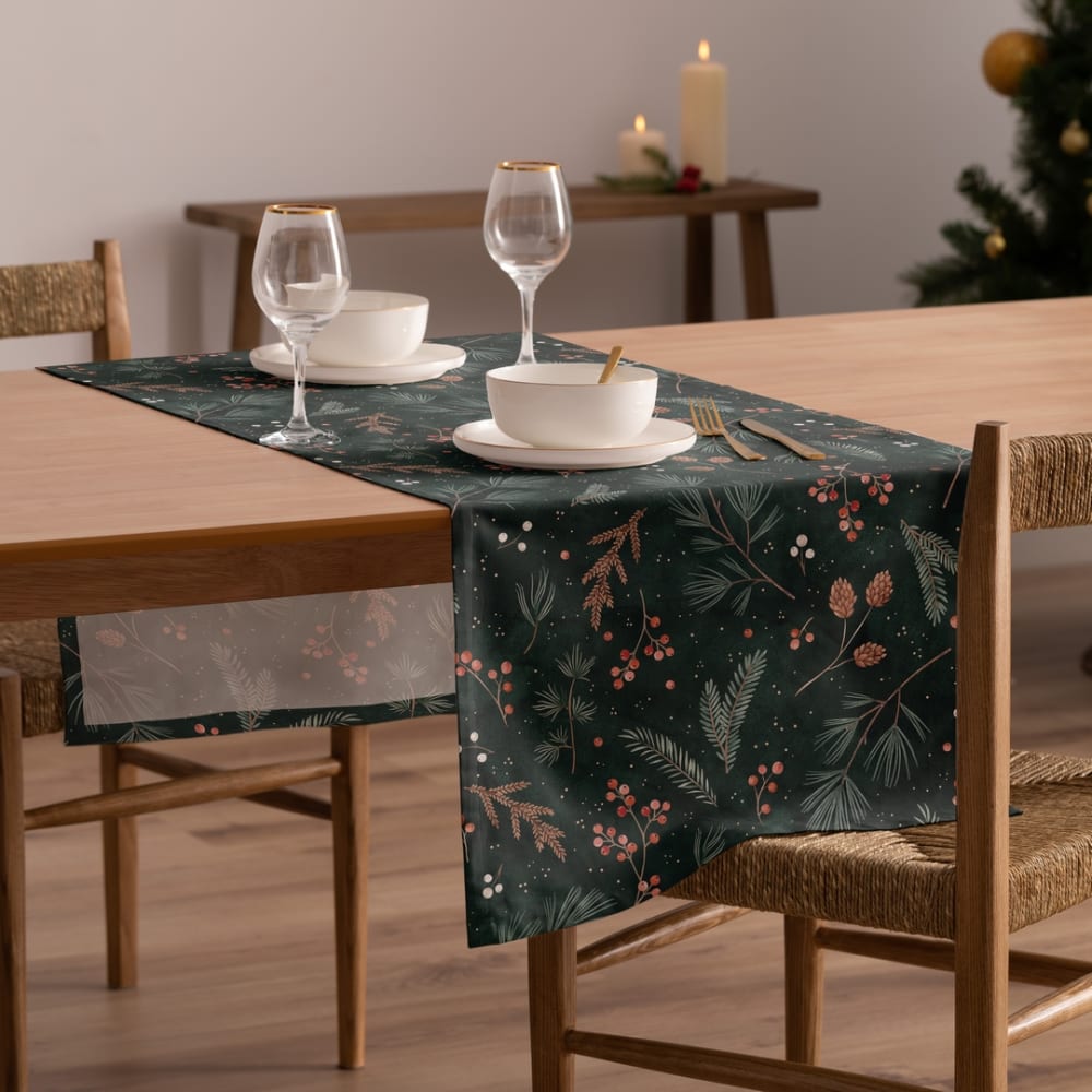 Camino de mesa navidad verde 50x155 cm