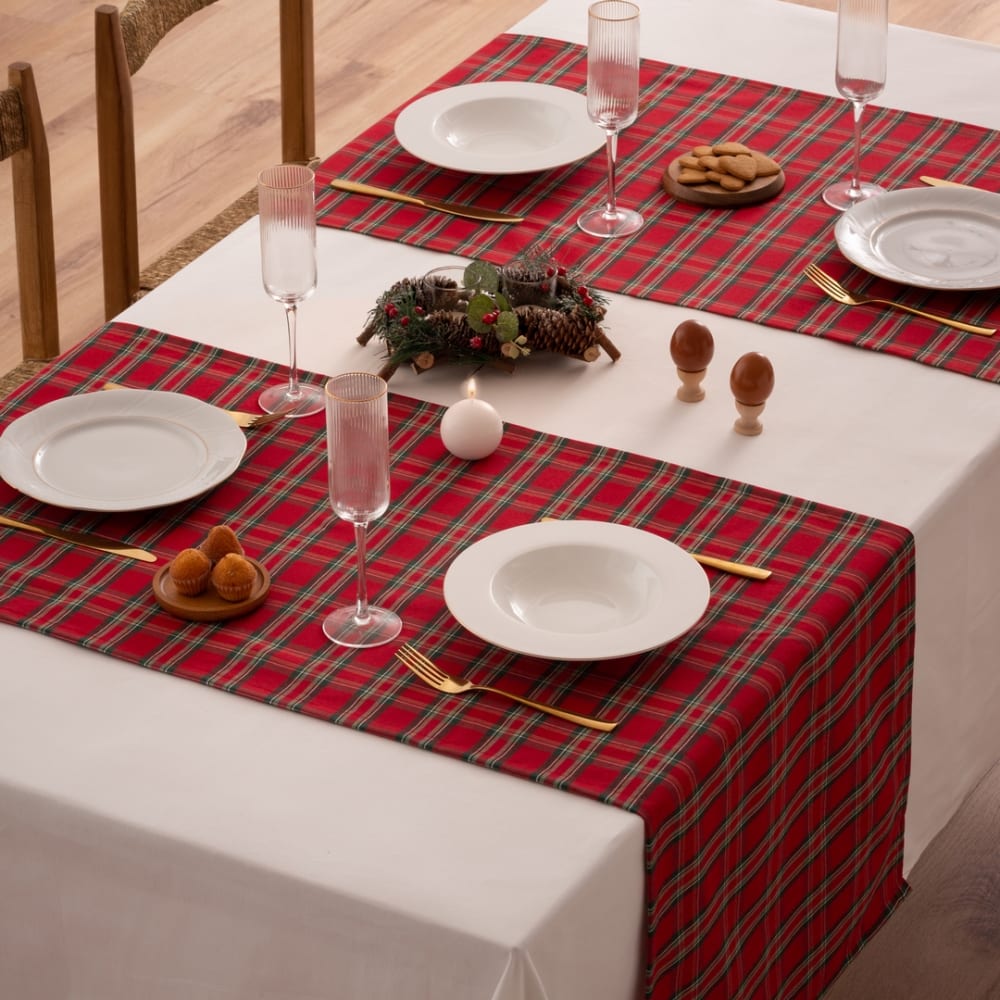 Chemin de table Noël rouge 50x155 cm