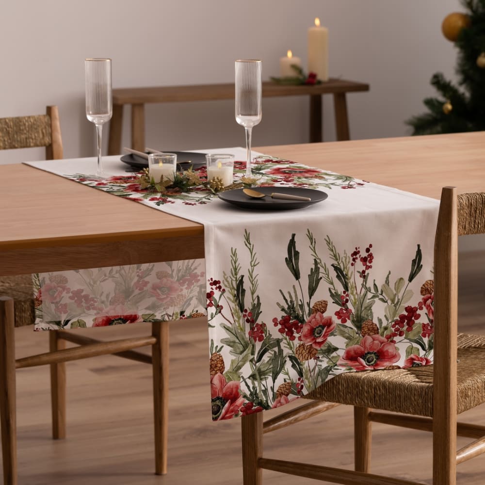 Camino de mesa navidad rojo 50x155 cm