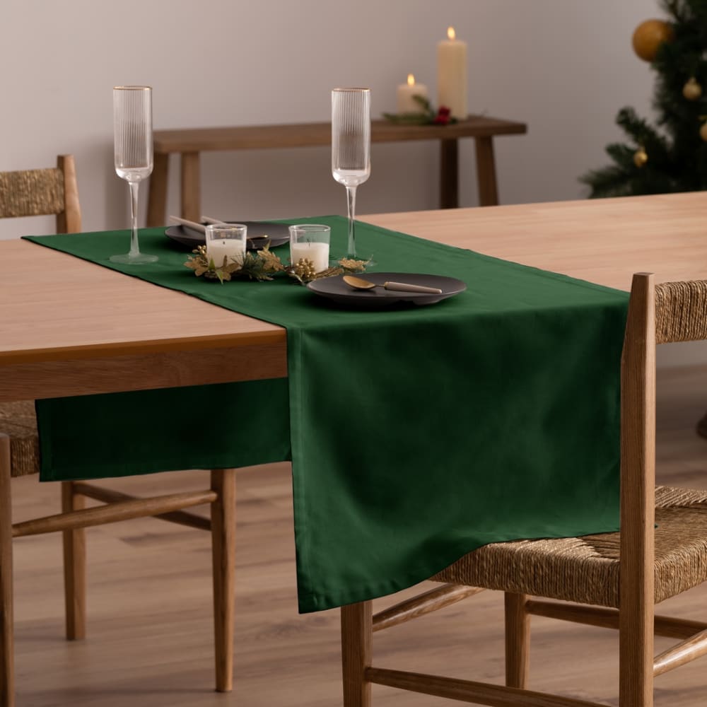 Chemin de table Noël vert 50x155 cm