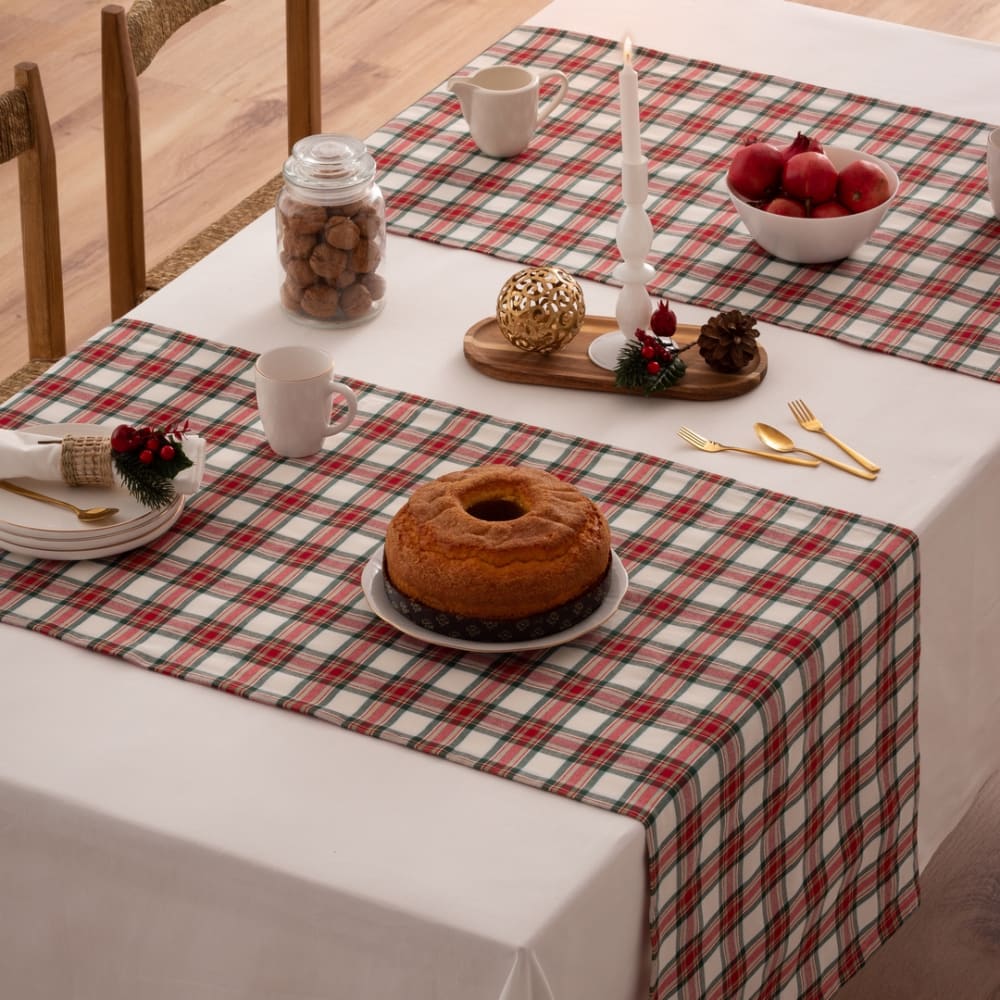 Chemin de table Noël blanc 50x155 cm