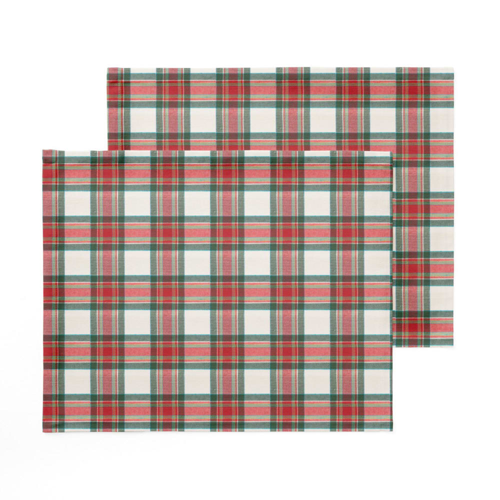 Lot de 2 sets de table blanc 50x40 cm