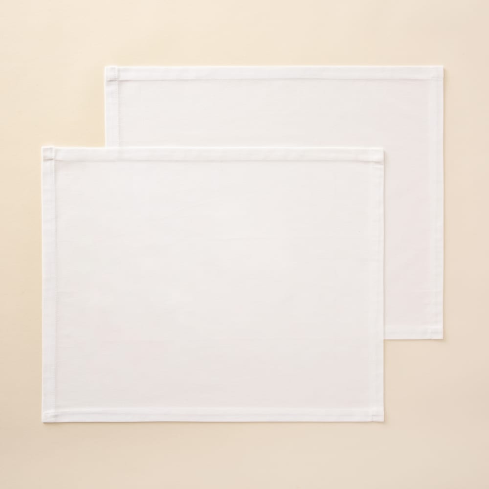 Lot de 2 sets de table blanc 50x40 cm