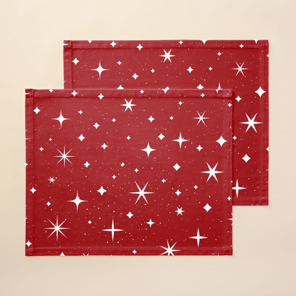 Lot de 2 sets de table rouges 50x40 cm