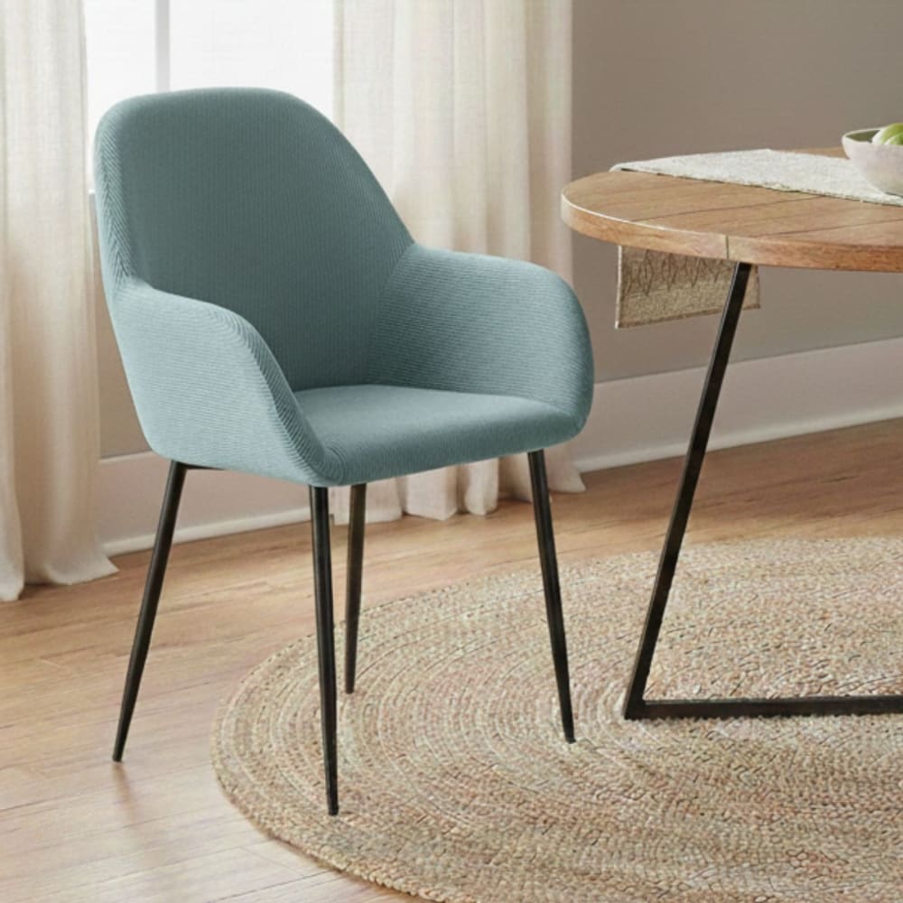 Lot de 2 fauteuils velours côtelé bleu canard - Maisons du Monde