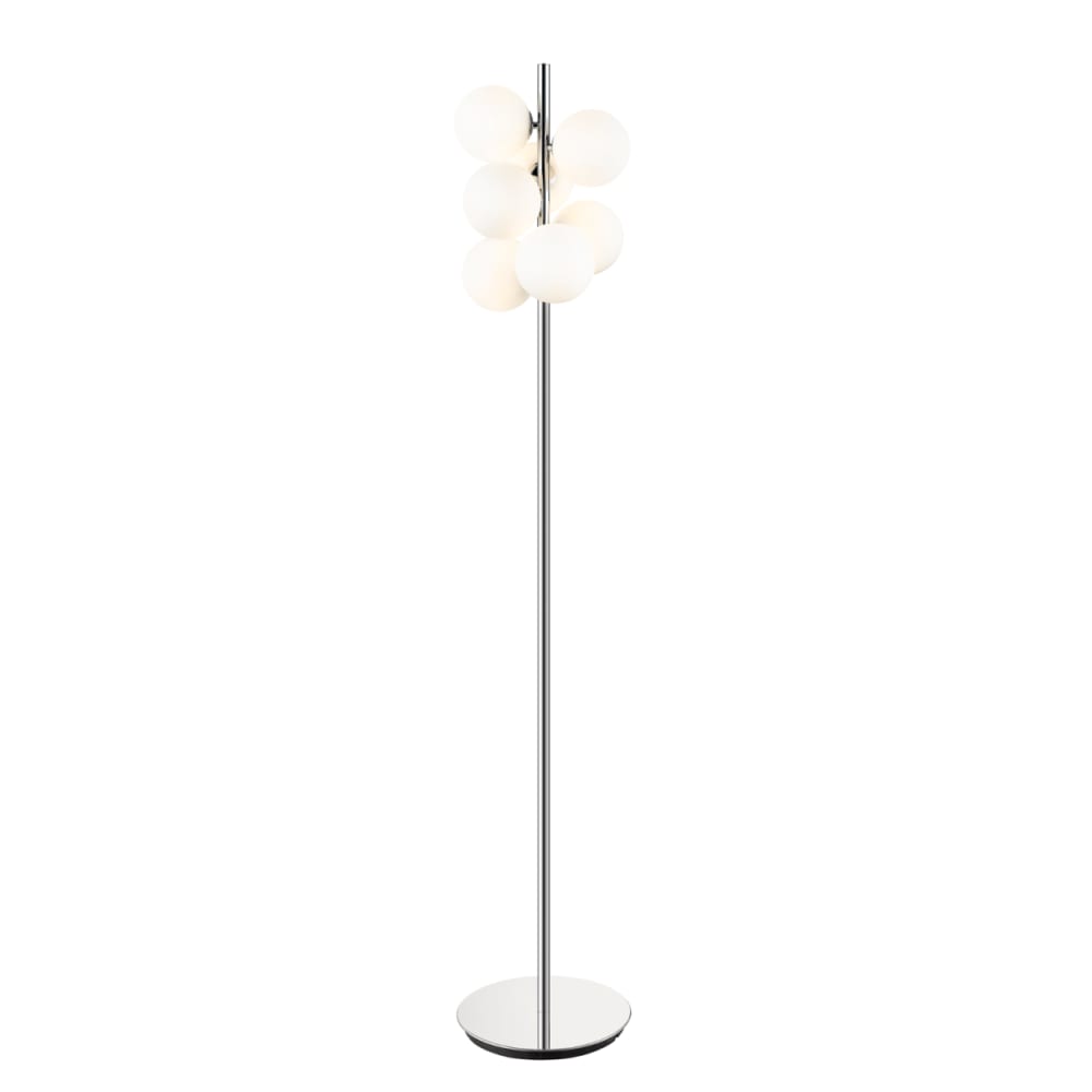 Lampadaire en verre blanc et argenté 161 cm