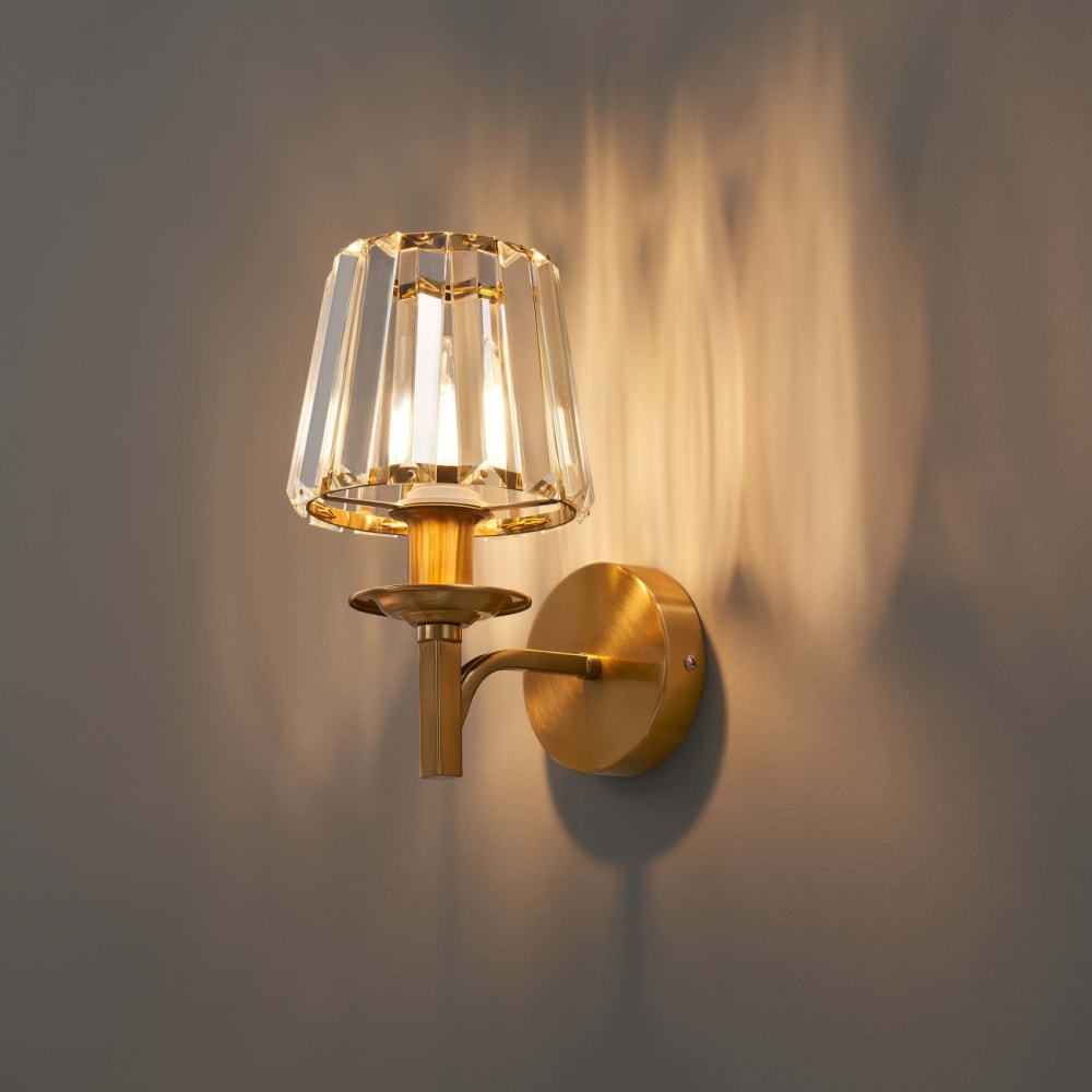 Applique en verre transparent et doré 24.5 cm - Maisons du Monde