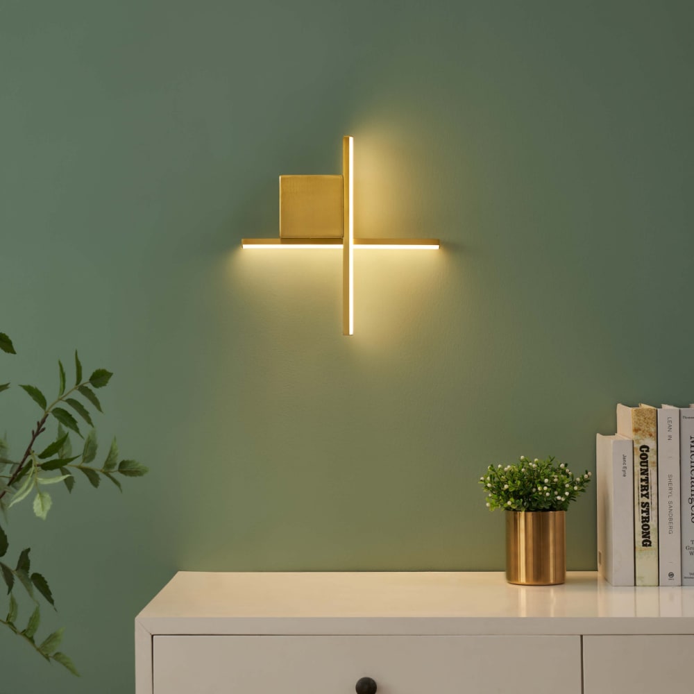 Applique en aluminium, fer et silicone laiton 30 cm — vue 3