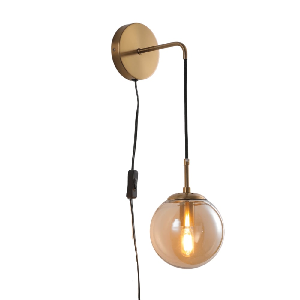 Applique en verre Ambré et doré 60 cm