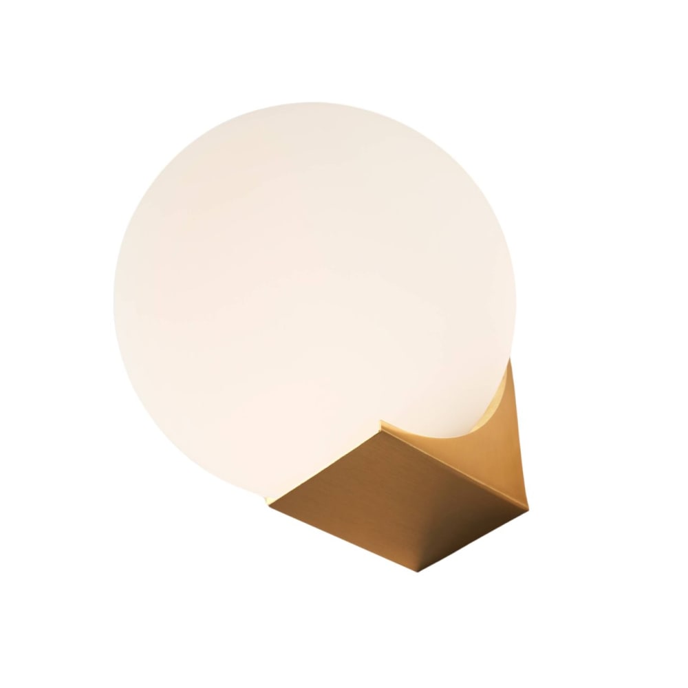 Kosilum Wandleuchte aus Metall und Glas 15,3 cm, Weiß und Gold Gold Glas